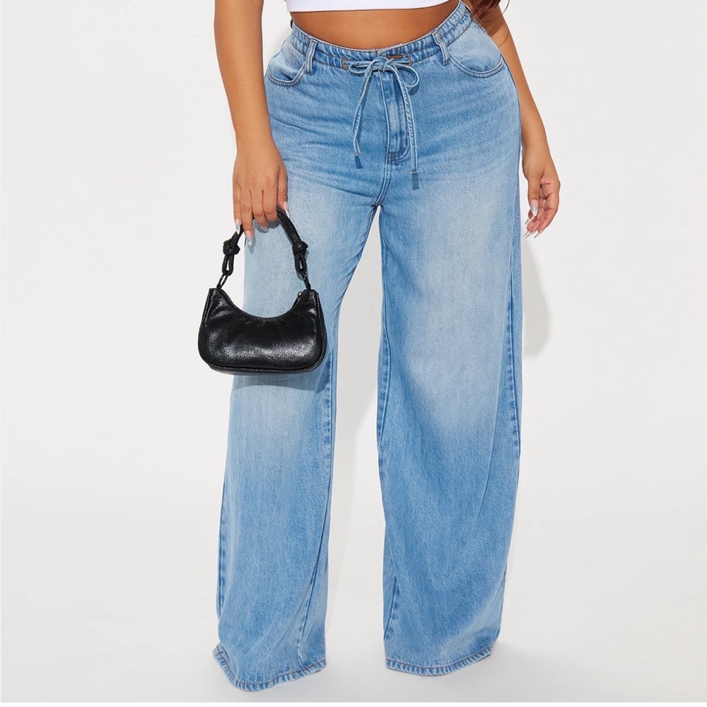 Tall/Long Light Blue Wide-Leg Jeans